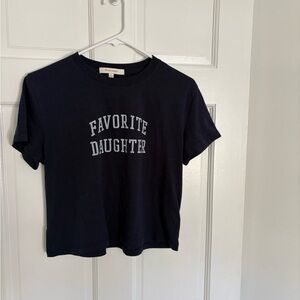Favorite Daughter Navy Crop Tee